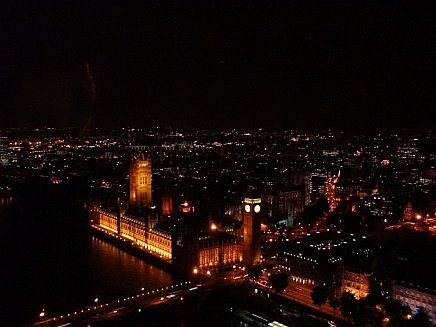 london eye at night. from the London Eye.